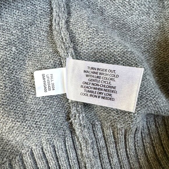 Men's Quarter Zip Sweater XL Gray Red Chest Stripe Preppy Classic Sporty Office - Picture 7 of 8